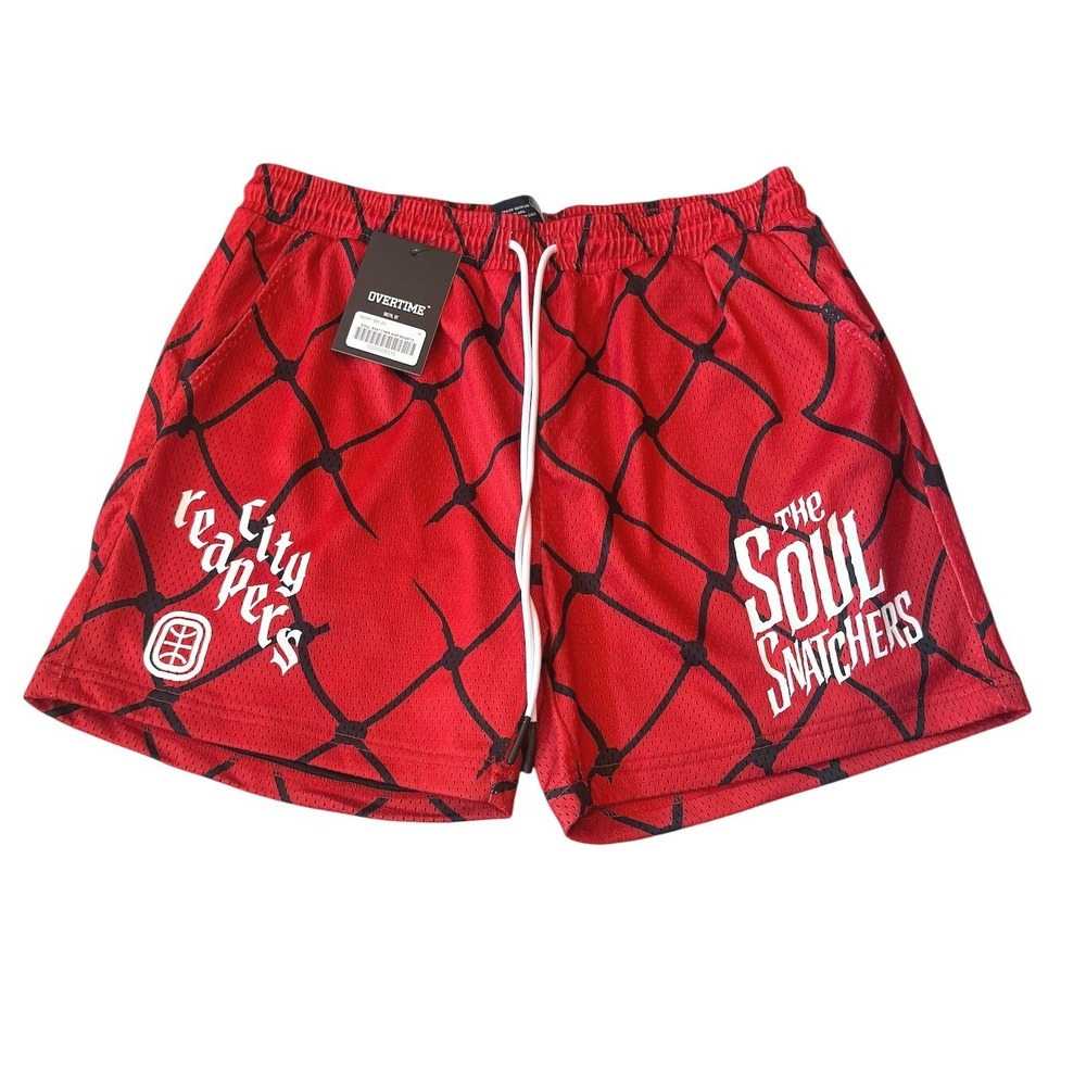 NWT Overtime City Reapers "The Soul Snatchers" Red Mesh‎ Shorts Size Medium